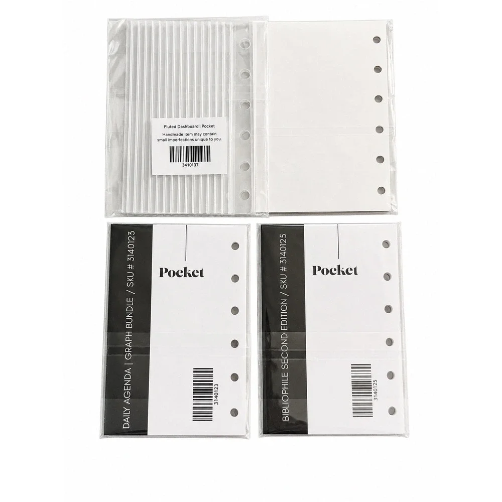 Cloth & Paper (C&P)‎ Fluted Dashboard Pocket Planner Insert Bundle